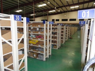 Sistema galvanizado antiferrugem do racking do armazenamento para a central logística, azul/cinza