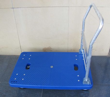 comprar trole plástico dobrável dos centro logísticos com azul/cinza, capacidade 150kg Fabricação em linha