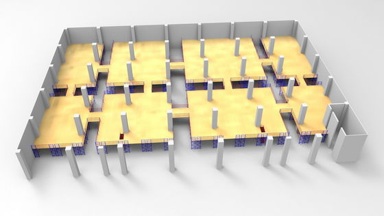 comprar Shelving à terra do metal da pintura de pulverizador dos assoalhos de mezanino com espaço aberto Fabricação em linha